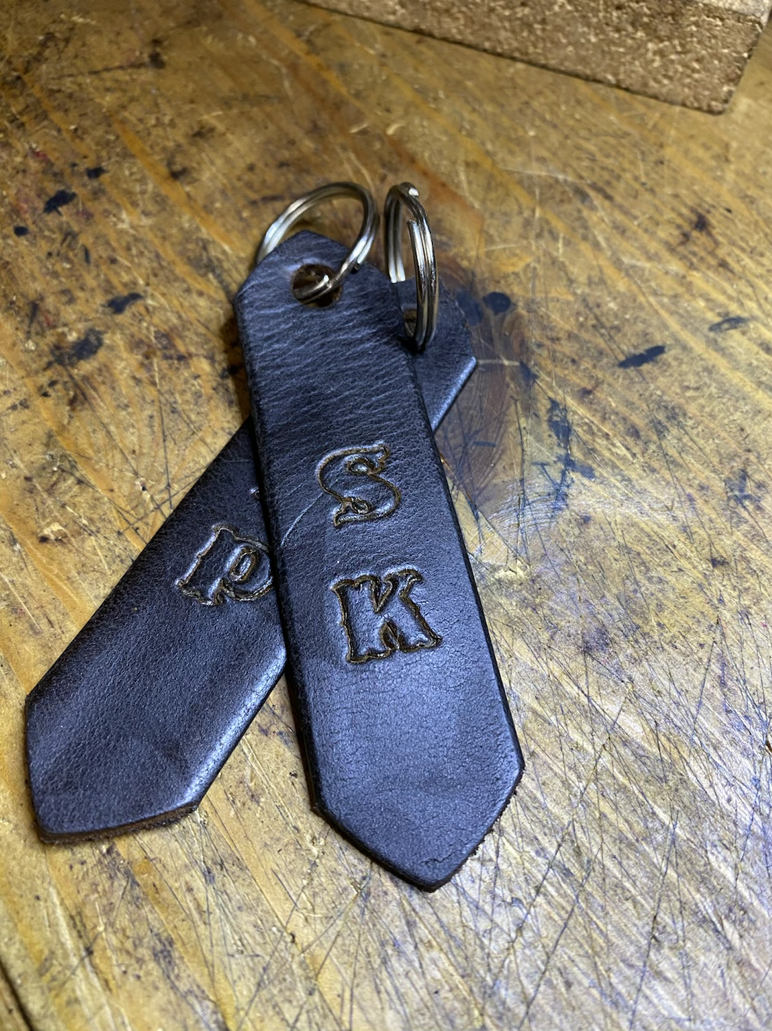 Key ring made from bridle or saddle parts