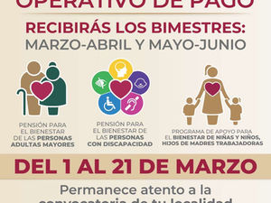 INICIA OPERATIVO DE PAGO DE PENSIONES Y PROGRAMAS PARA EL BIENESTAR