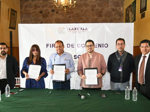 FIRMAN SECRETARÍA DE CULTURA Y AYUNTAMIENTO DE TLAXCO CONVENIO DE COLABORACIÓN