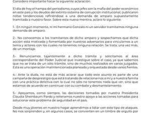 "ANDY" LÓPEZ BELTRÁN NIEGA QUE ÉL O SU HERMANO SOLICITARON UN AMPARO 