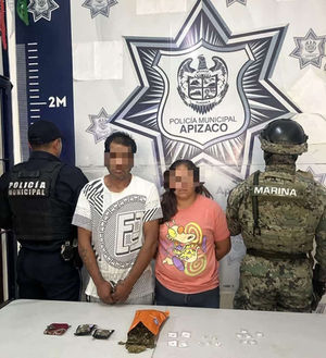 DETIENEN POLICÍA DE APIZACO Y MARINA A DOS SUJETOS CON POSESIÓN DE DROGAS