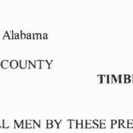 The Timber Deed named W. J. Sorrell Lumber & Pulpwood Co., Inc. as Grantee and conveyed merchantable timber on the designated Tallapoosa County parcels for $60,000. It granted harvest and access rights and provided for selected hardwoods to be marked and left.