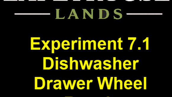 The original dishwasher wheel pin had worn down and could no longer hold the wheel securely in its bracket. We installed a 5/16-inch body panel retainer from an auto parts store as a simple replacement and found that it fit the opening and locked the wheel firmly into place.