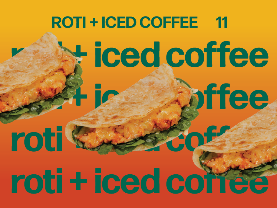 Tandoori Chicken Roti + Iced Coffee $11