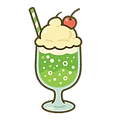シュワシュワしているソーダのイラスト