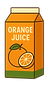 紙パックのオレンジジュースのイラスト
