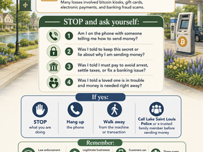 ⚠️ Scam Awareness Reminder for Lake Saint Louis Residents