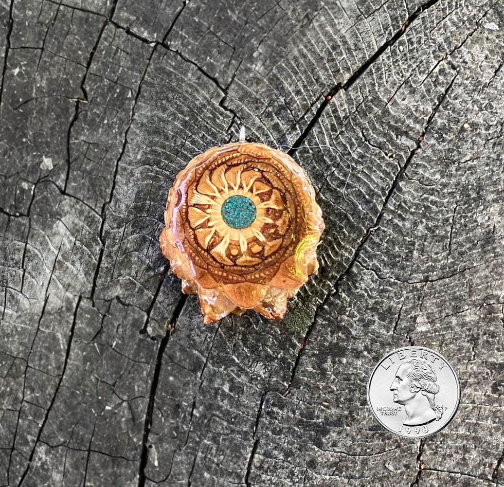 Thumbnail: Handmade Peacock Opal Knobcone Pinecone Necklace