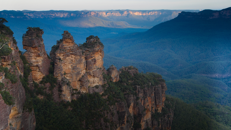 The Three Sisters rock formation in Australia's Blue Mountains.