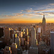 Zonsondergang over New York City