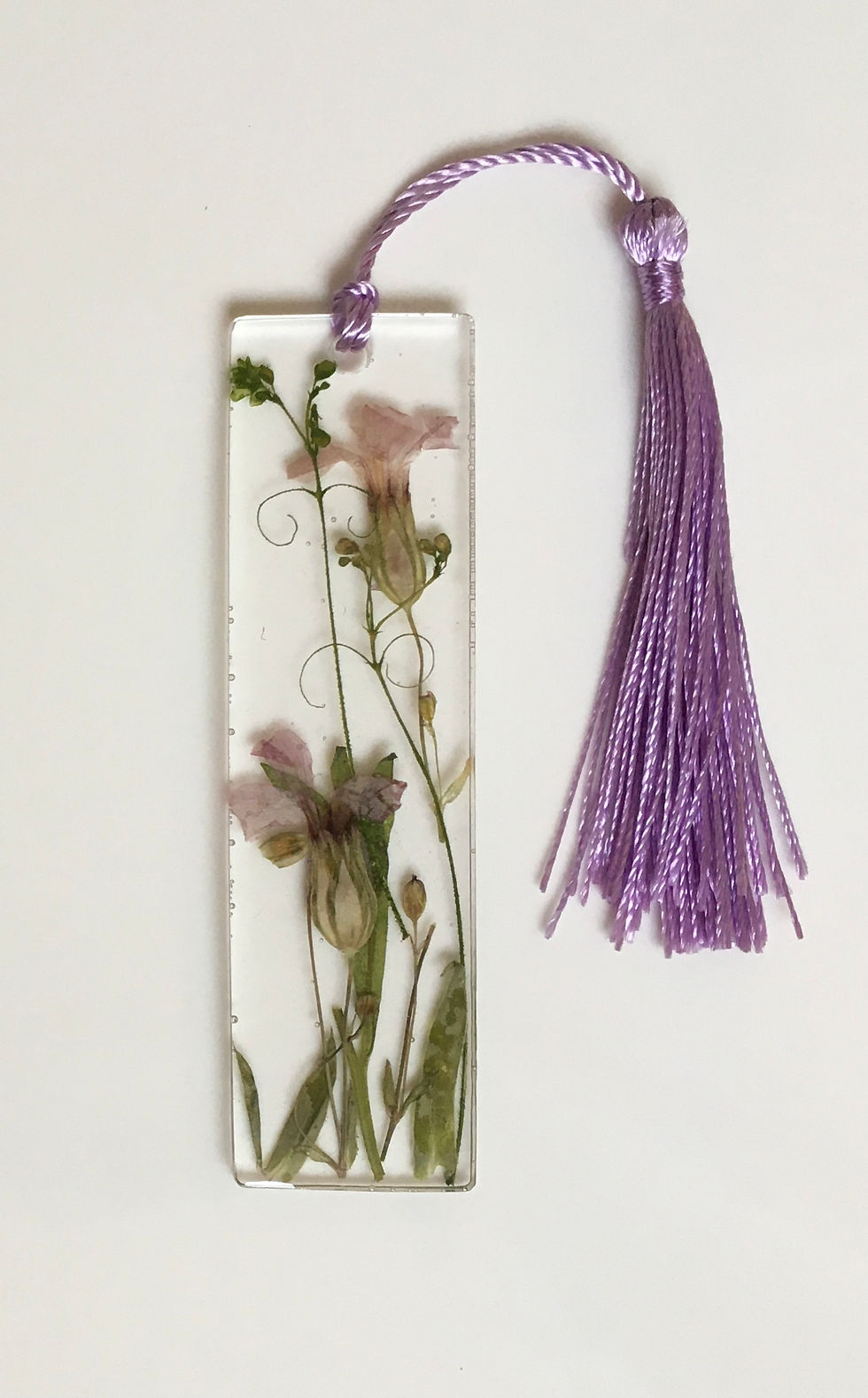 Dried Flower Small Bookmark with Light Purple Tassel
