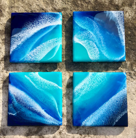 Turquoise Ocean Wave Coasters.JPG