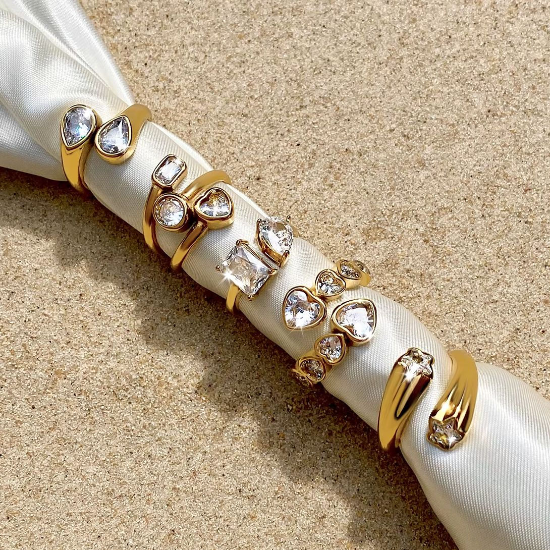 18K Gold Plated Open Ring – Modern Stainless Steel Fashion Ring