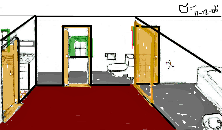 IrishCottage'hall;bath's;entry'to'kitchen'2