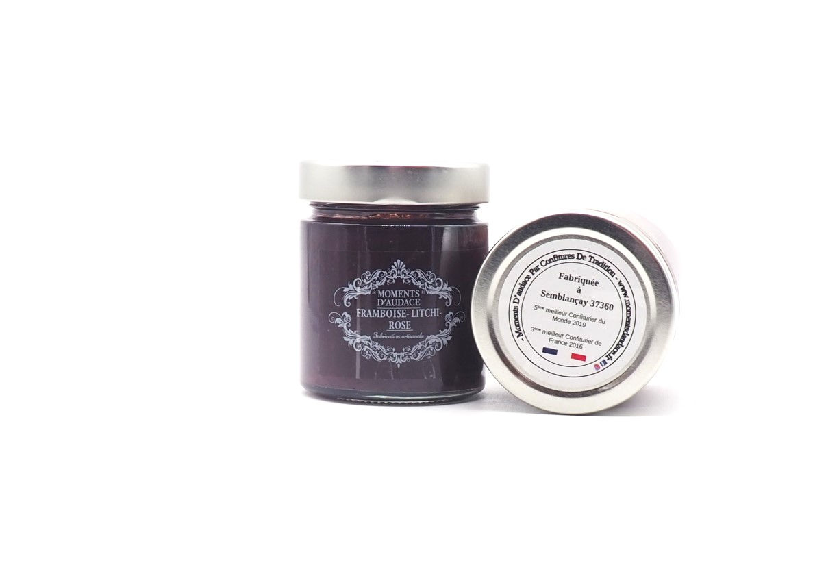Confiture Framboise-Litchis-Rose 250g