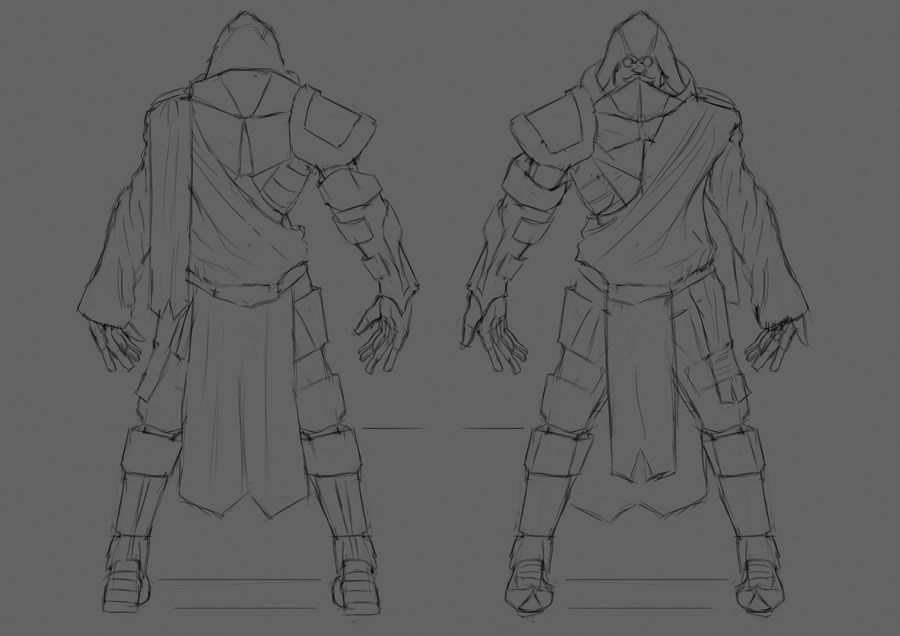 Front/Back view With Cloak