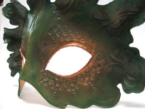 green man greenman leather mask
