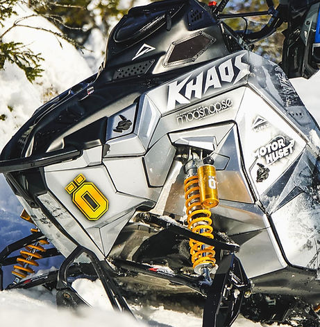 snow mobile with Ohlins suspension