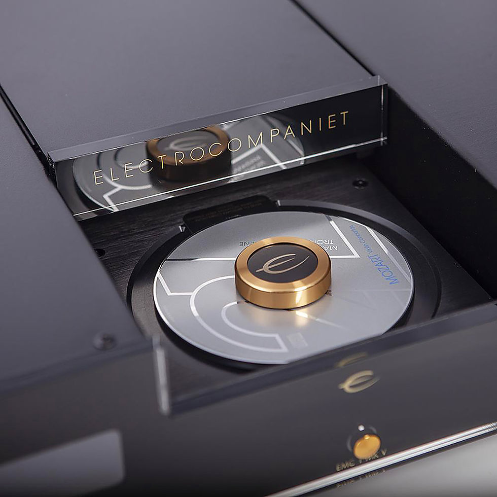 Thumbnail: Close-up of EMC 1 MKV CD tray with a gold disc clamp for stable playback.