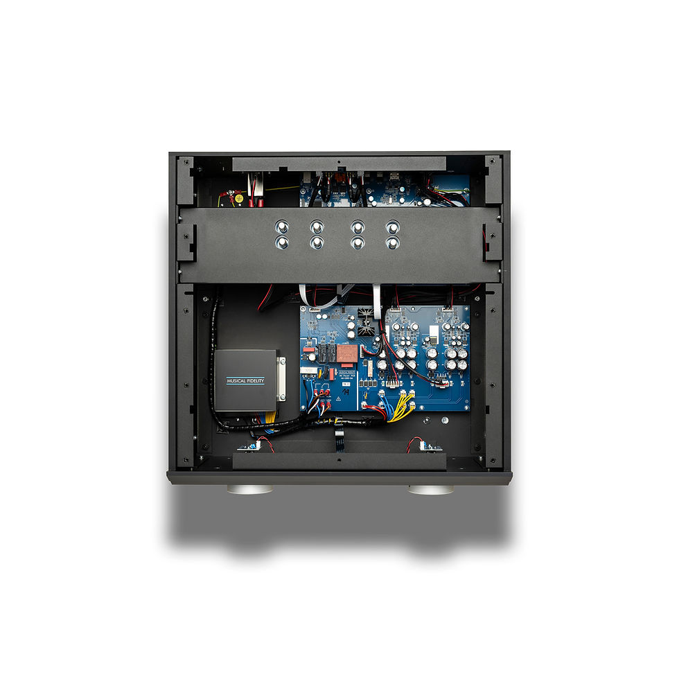 Thumbnail: Internal circuitry of Musical Fidelity NU-VISTA DAC, illustrating the premium components and layout.