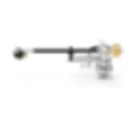 Acoustic Signature TA-500 NEO tonearm with carbon armtube and golden counterweight on white background.