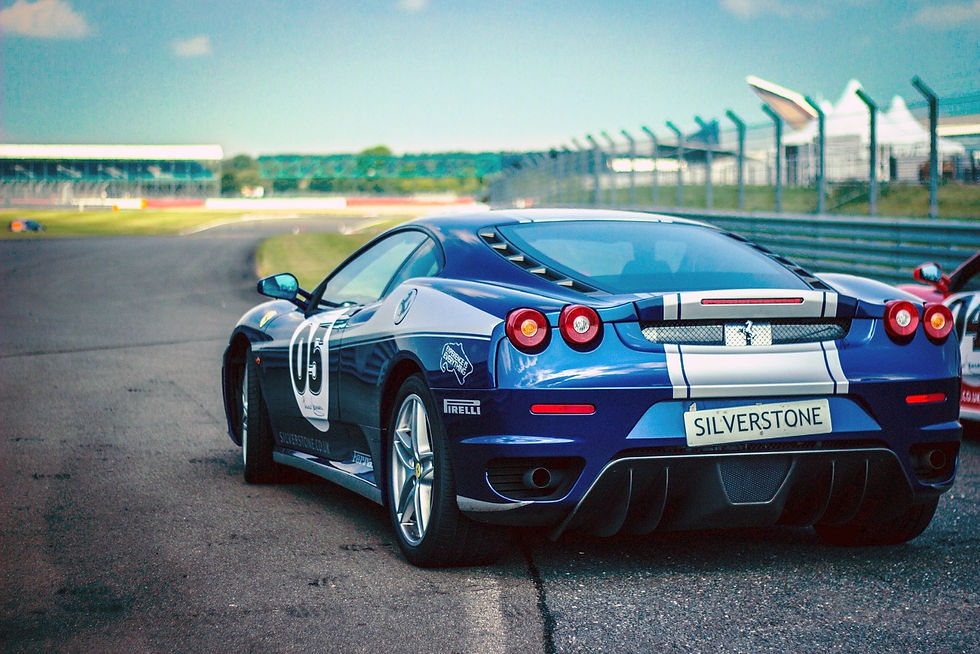 ferrari on racetrack