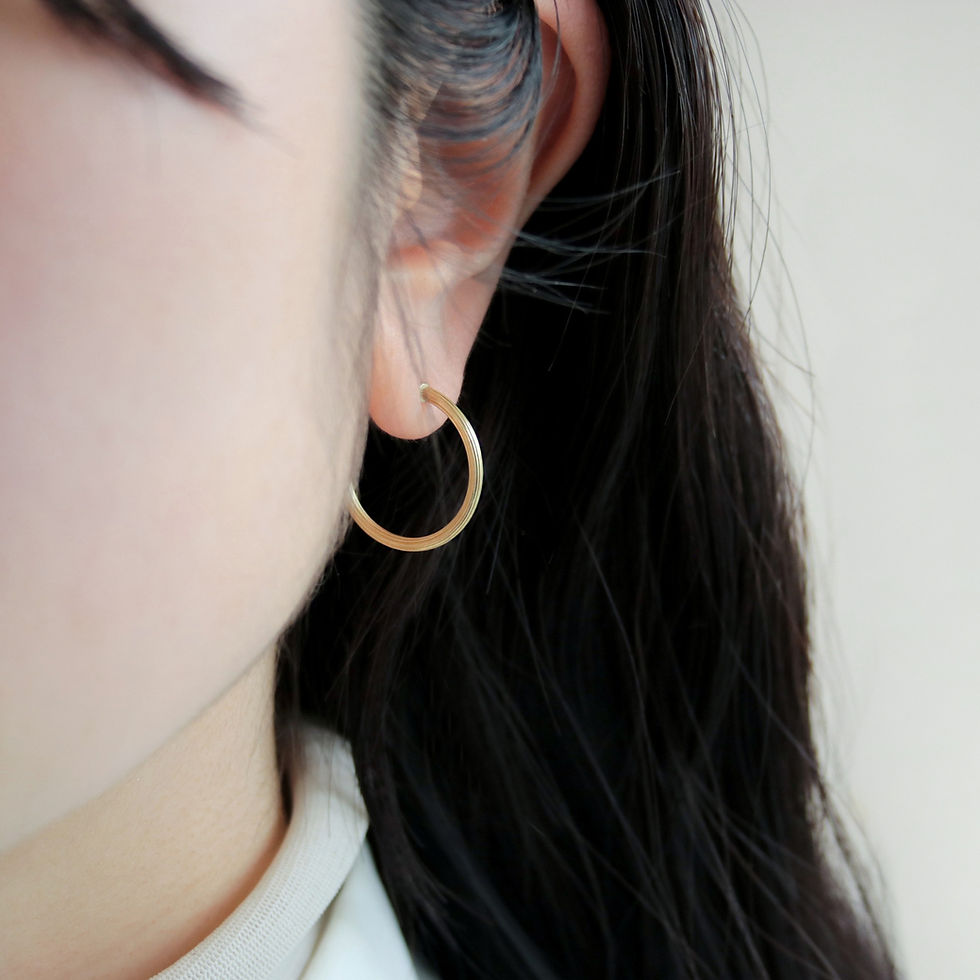 Thumbnail: Groove Yellow Gold Hoop Earrings