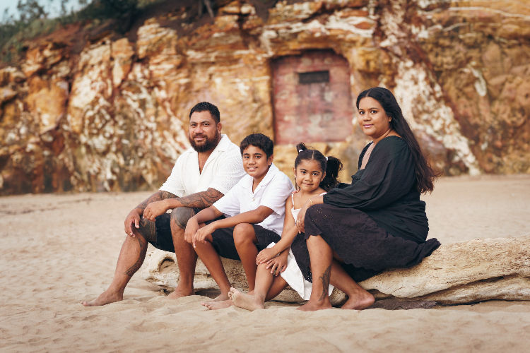 Family portrait session at the beach in Darwin