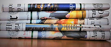 A pile of newspapers.