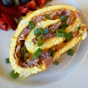 Ham and Cheese Omelet Roll