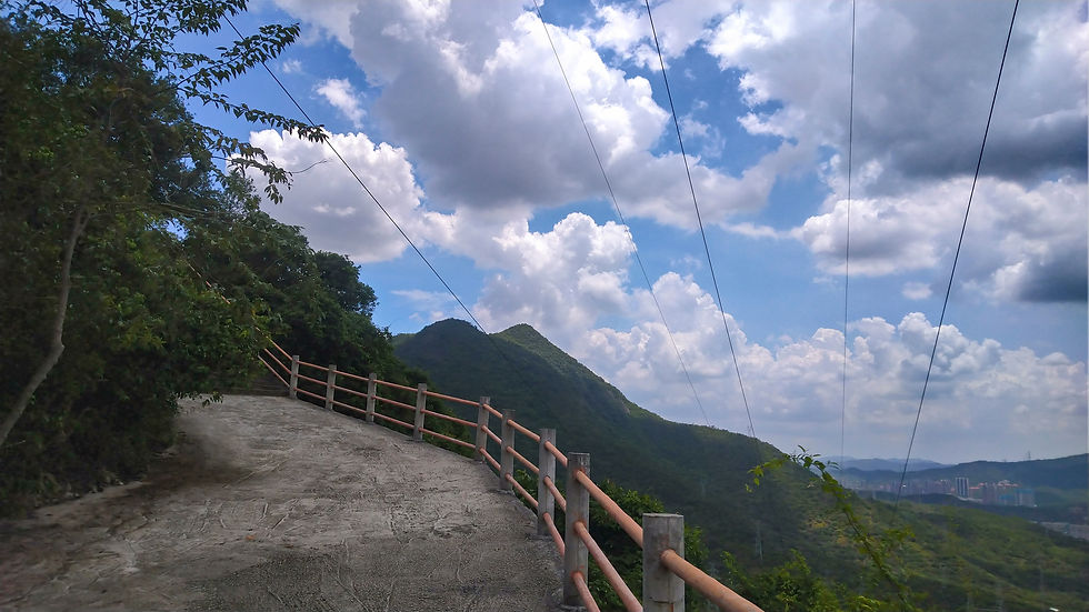 High-voltage transmission lines of China Southern Power Grid crossing Guanyin Mountain in Dongguan.