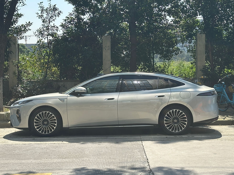 ARCHIVE: BYD Seal 08 electric car photographed October 7, 2026 by JustAnotherCarDesigner, CC0; not a photograph of a French factory or the Paris Motor Show.