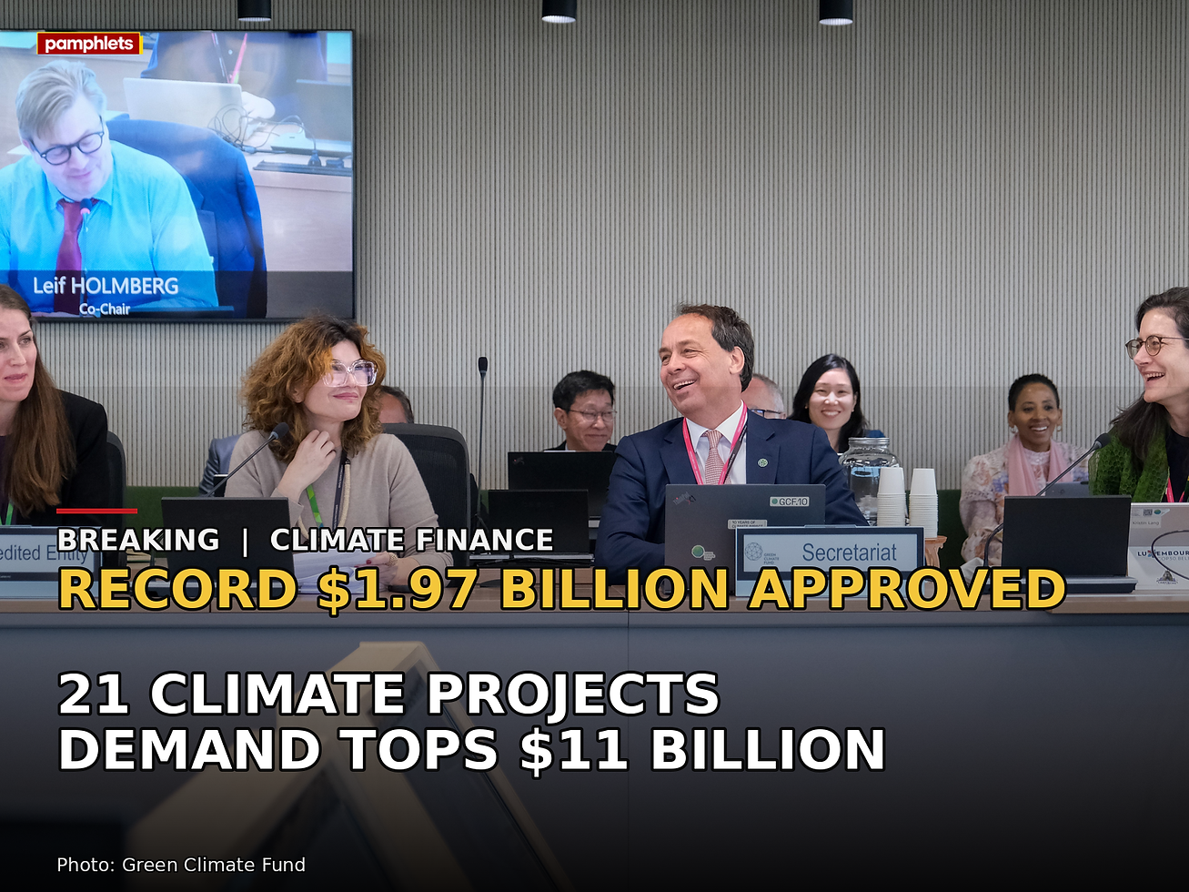 Green Climate Fund Board members at their forty-sixth meeting in Songdo, South Korea, where they approved a record $1.97 billion for 21 climate projects.