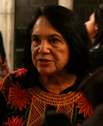 ARCHIVE — Dolores Huerta after a University of Chicago talk in 2009.