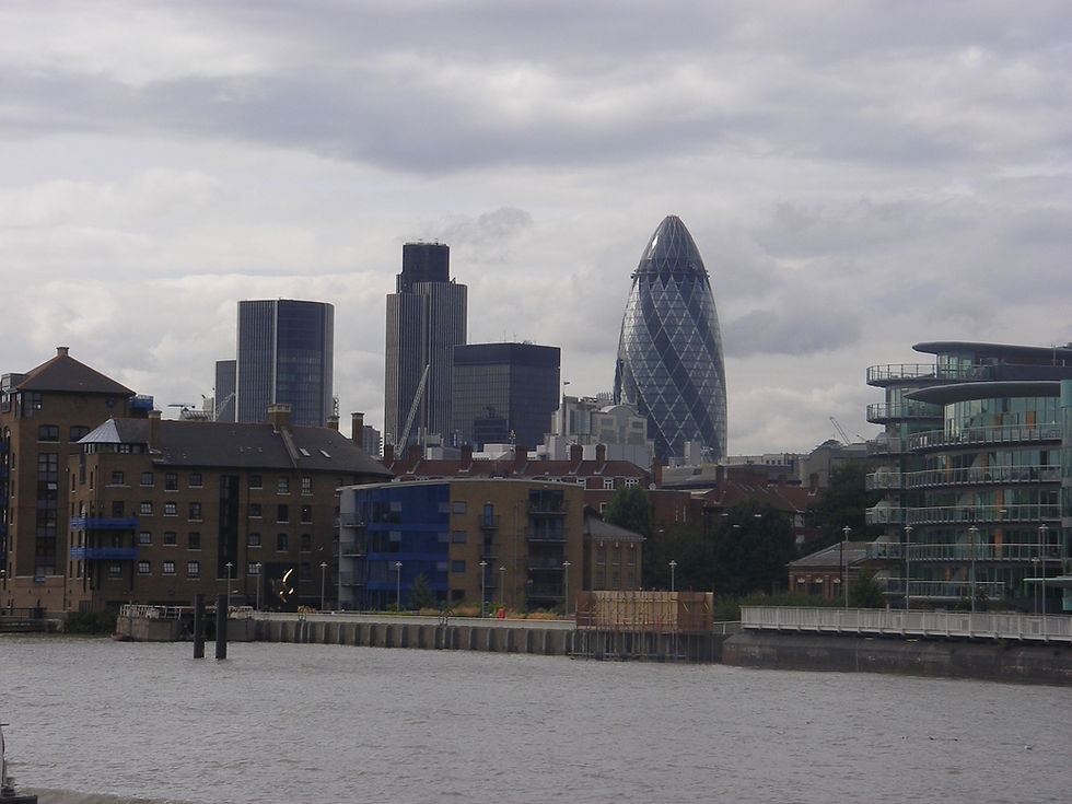 London financial district skyline. Source: Wikimedia Commons, London financial district.jpg. License/creator details: https://commons.wikimedia.org/wiki/File:London%20financial%20district.jpg