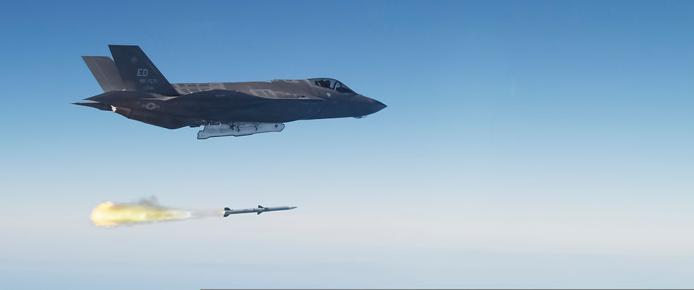 An F-35A launches an AIM-120 AMRAAM during a U.S. military test.