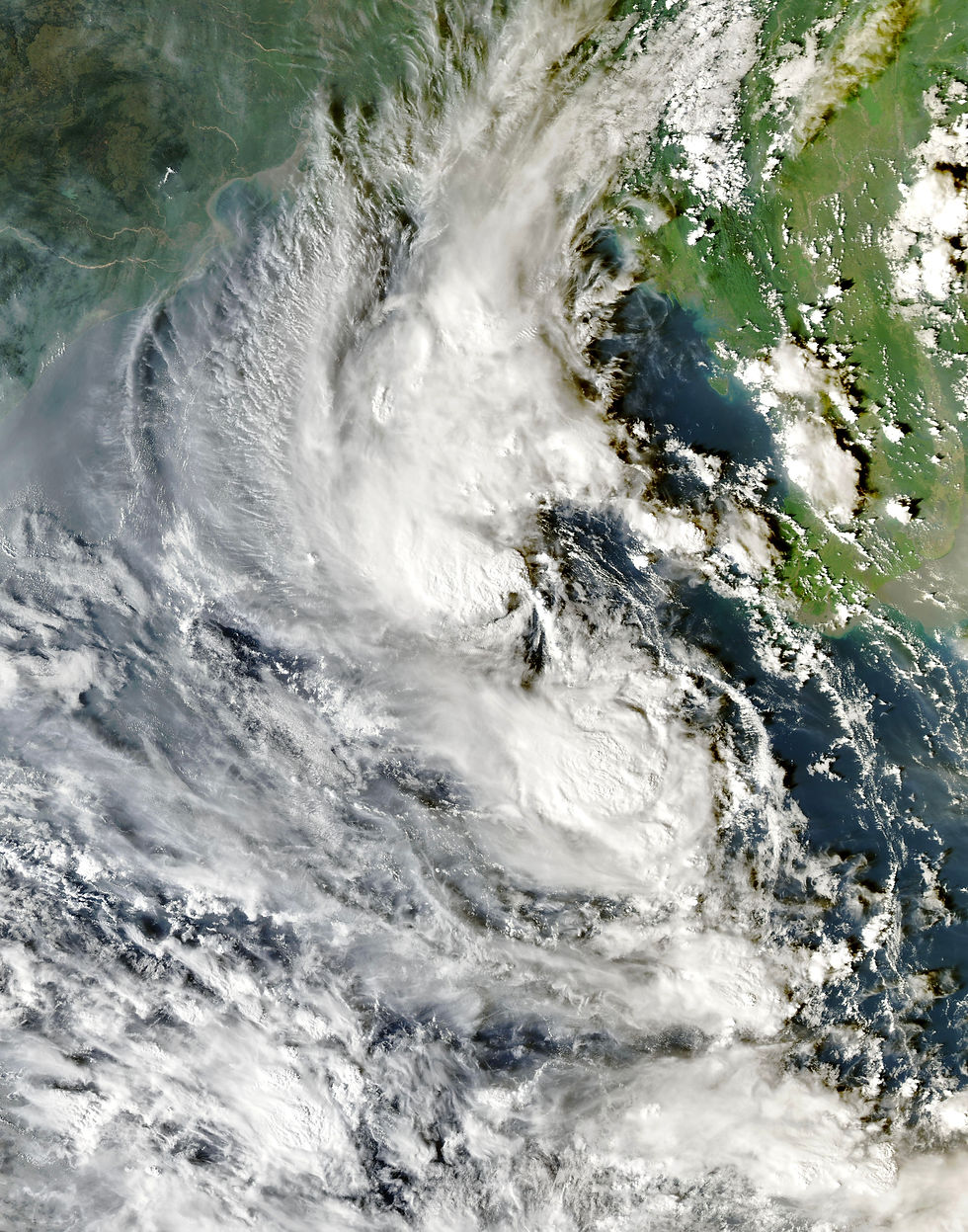 NASA satellite photograph of the weather system that became Cyclone Arnab over the Bay of Bengal on October 25, 2026.