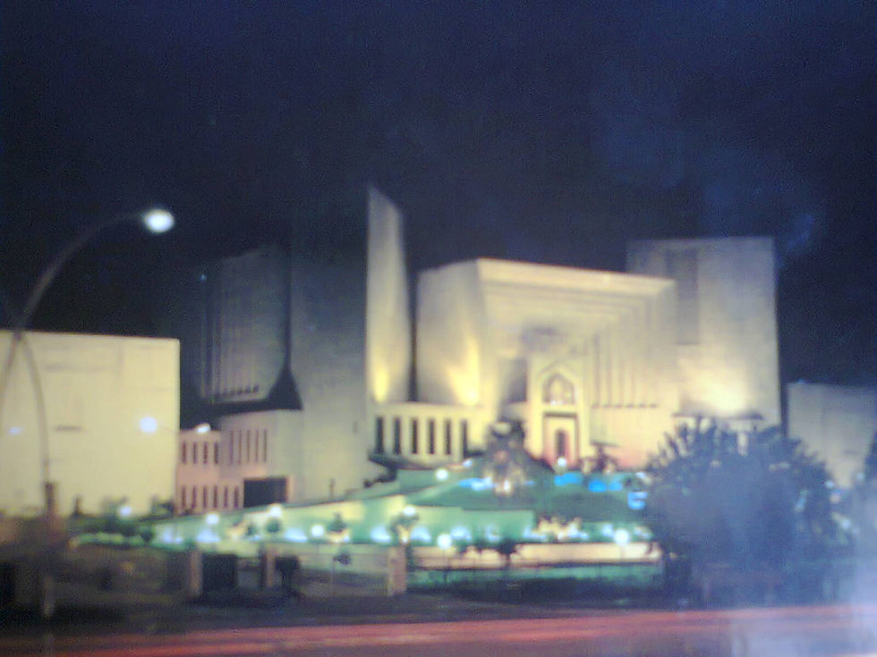 The Supreme Court of Pakistan in Islamabad at night