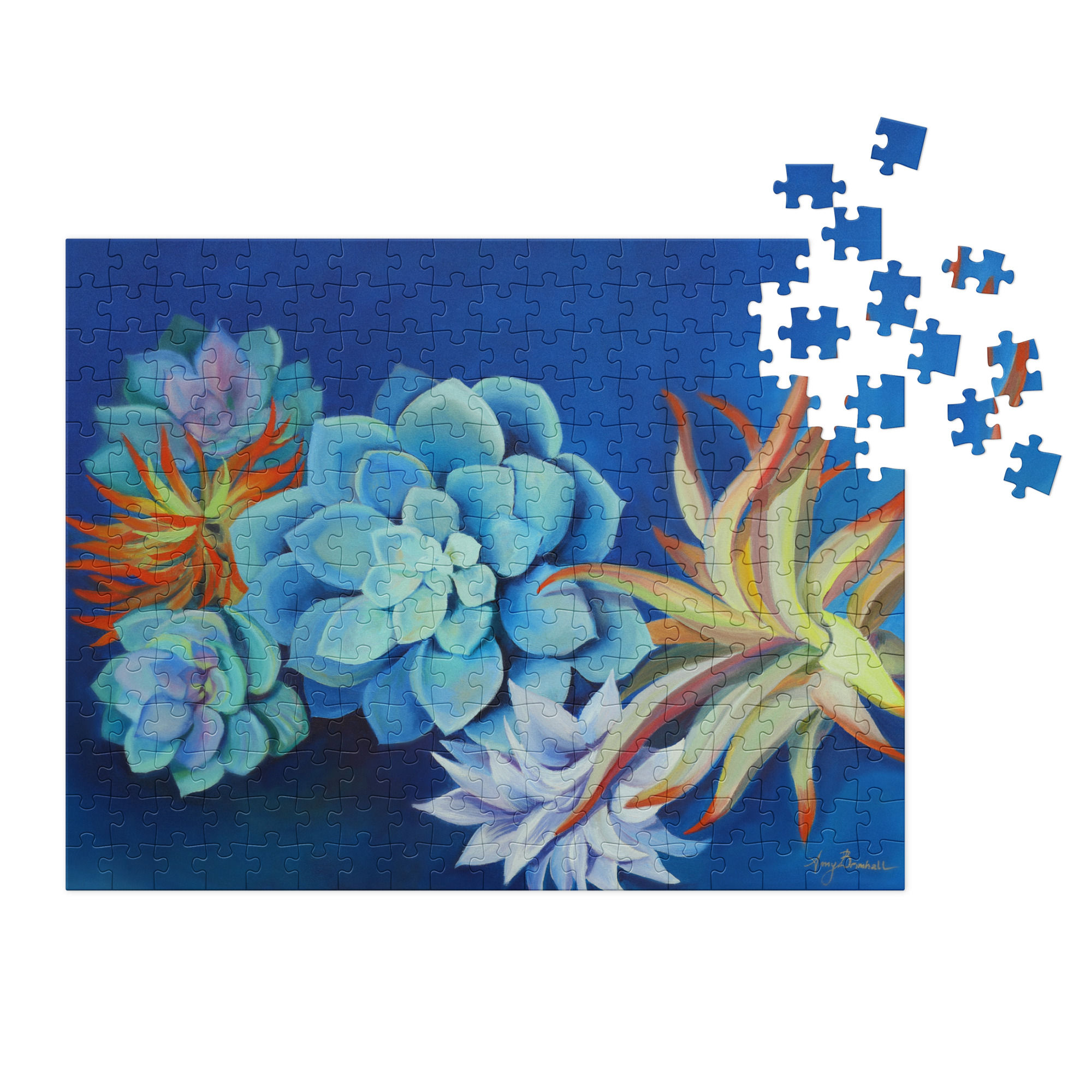 Jigsaw puzzle with tin