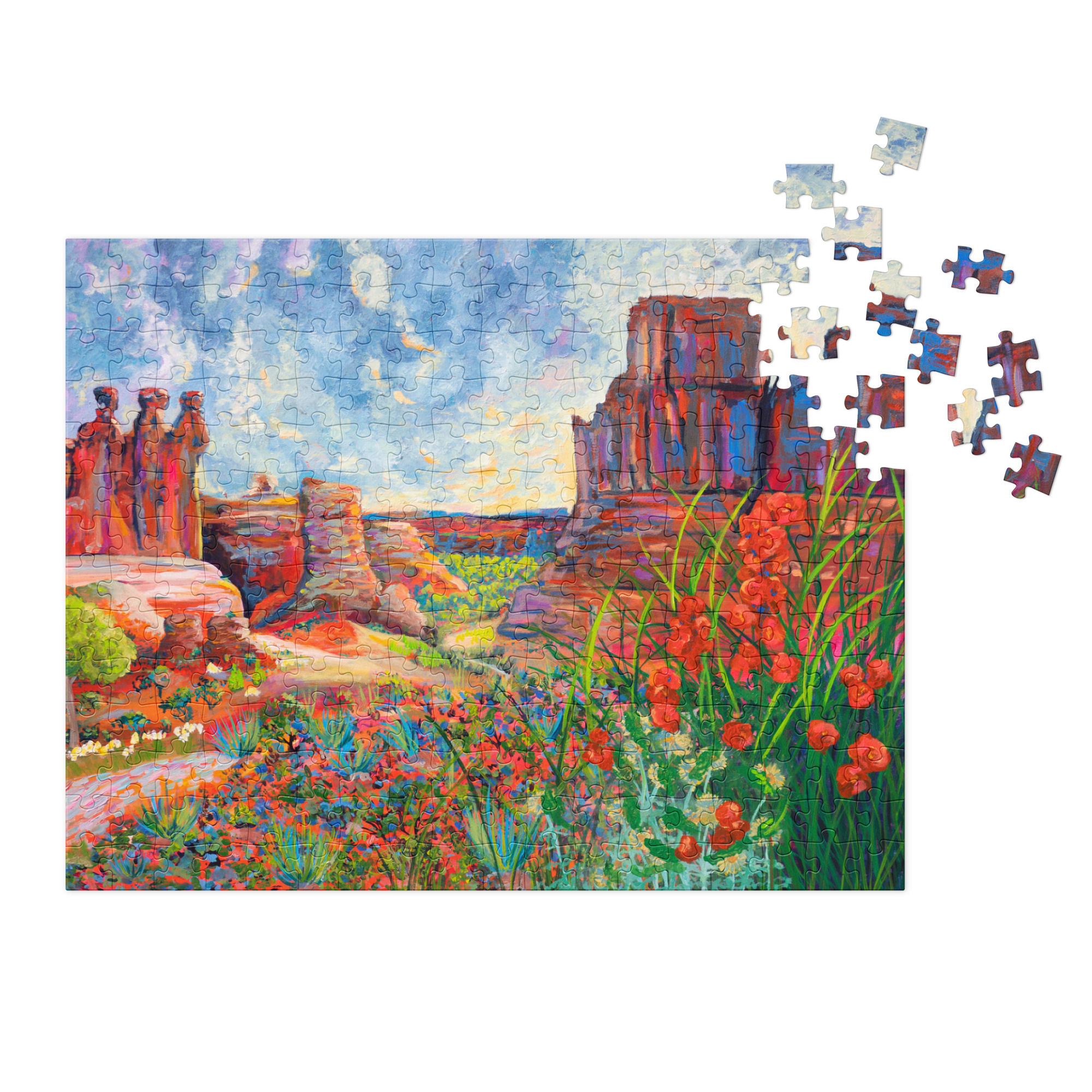 Jigsaw puzzle with tin