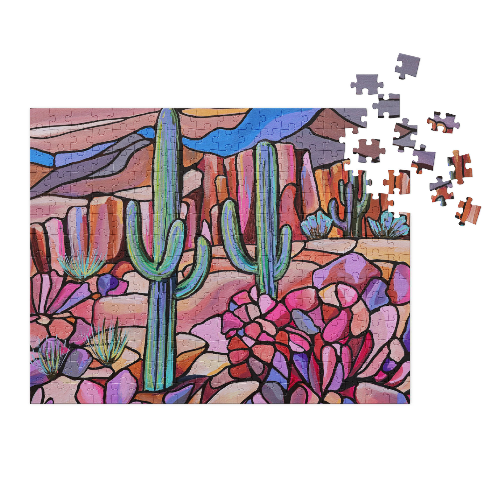 Jigsaw puzzle with tin