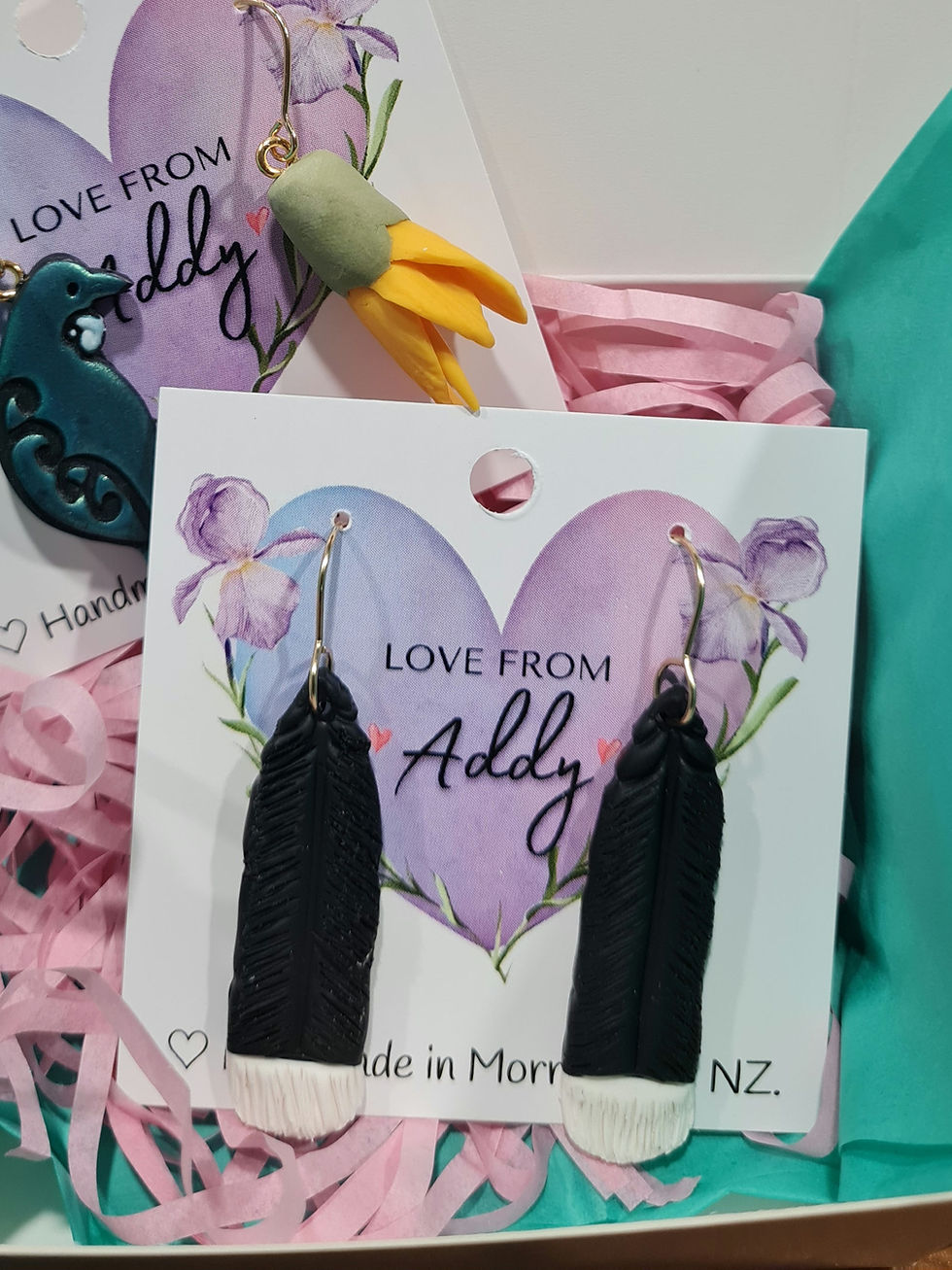 Huia feather Earrings