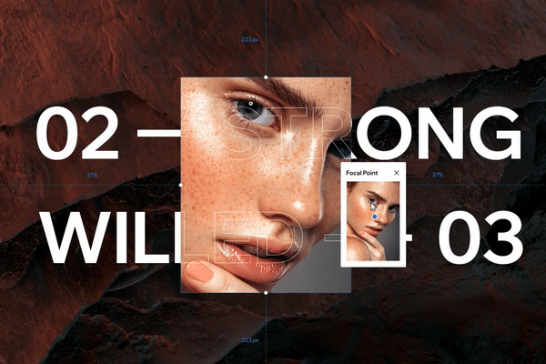 A gif showing the focal point tool on Editor X