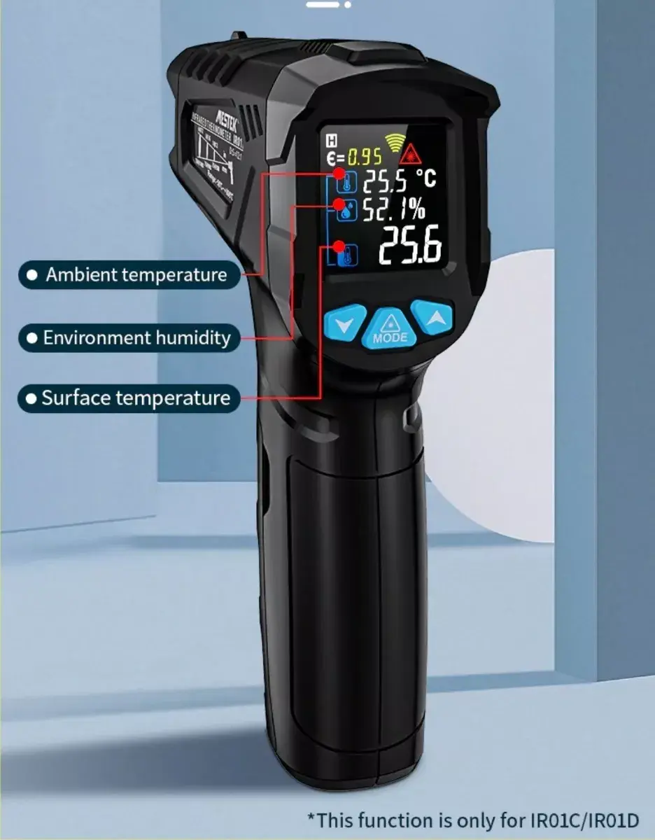 Termômetro Mestek Infravermelho + Umidade + Sonda -50a800ºc
