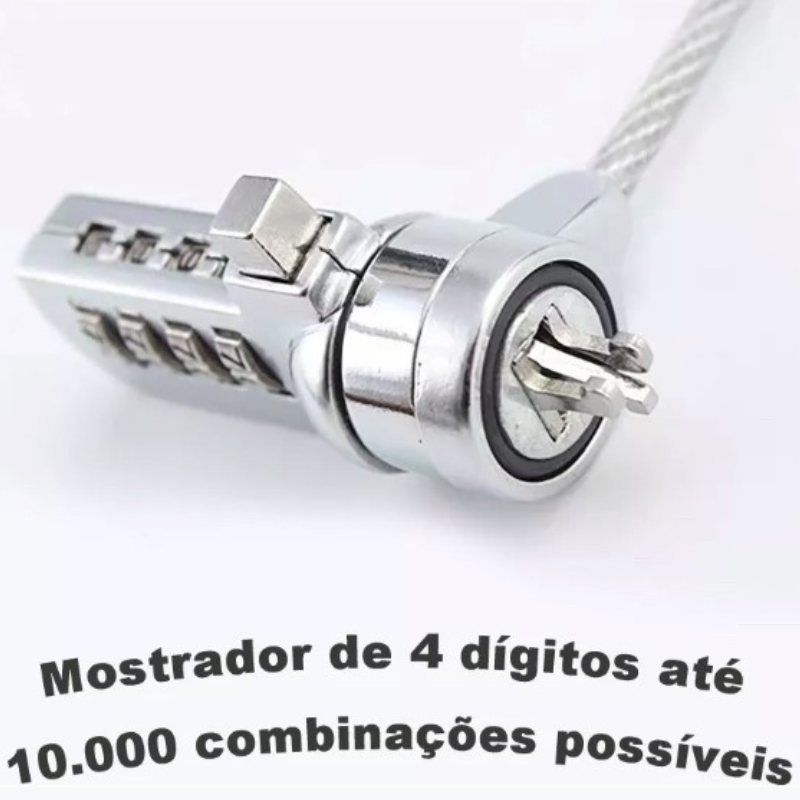Miniatura: Cadeado Notebook Trava De Segurança C/segredo 1.10m Cabo Aço