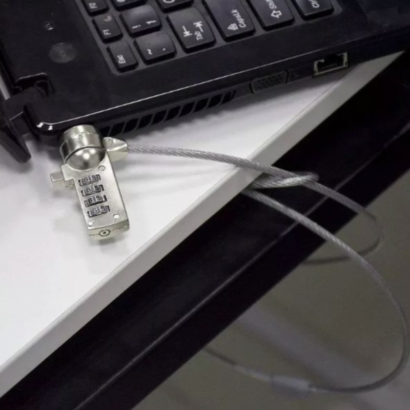 Miniatura: Cadeado Notebook Trava De Segurança C/segredo 1.10m Cabo Aço