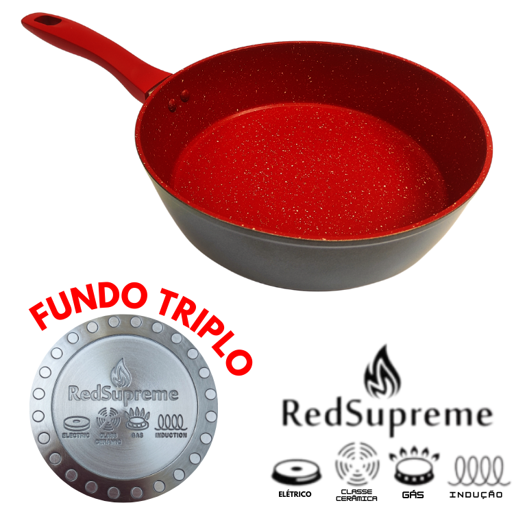 Miniatura: Panela Frigideira 24cm Tampa Espatula Red Similar Polishop
