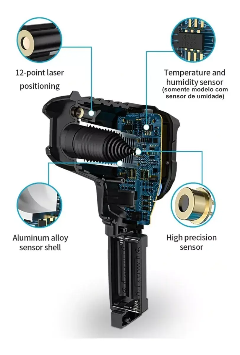 Miniatura: Termômetro Mestek Infravermelho + Umidade + Sonda -50a800ºc
