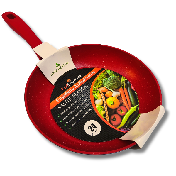 Miniatura: Panela Frigideira Grande 24cm Antiaderente Com Tampa Vidro