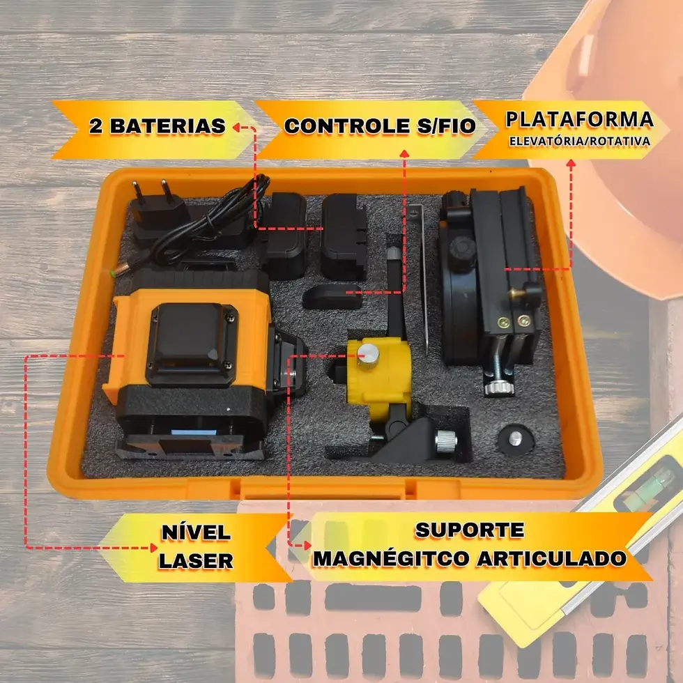 Nível Laser Verde Lubiao 2 Baterias Tripé